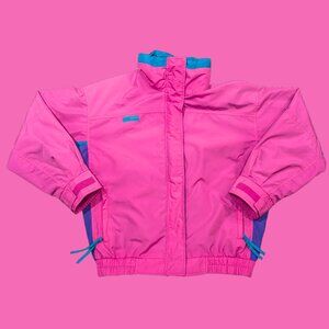 Vintage 1990's Pink, Purple, Turquoise Columbia Windbreaker Jacket Size M